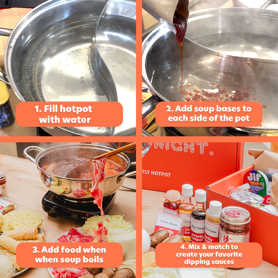Upgrade To A Large Dual Hotpot Pot (Feeds Up To 8 People) - Replaces Small Pot**