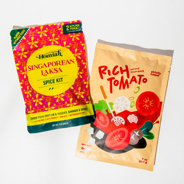 Hotpot Soup Base Bundle: Rich Tomato Soup Base & Homiah Laksa Spice Kit